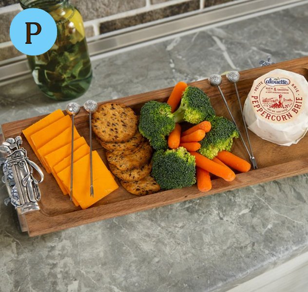 Oak & Olive Golf Serving & Cheese Board Set - CeCe's Home & Gifts