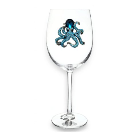 Octopus Jeweled Stemmed Glass - CeCe's Home & Gifts