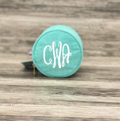 Oh Mint! White Seersucker 6" Jewelry/Cosmetic Bag | CeCe's Home & Gifts