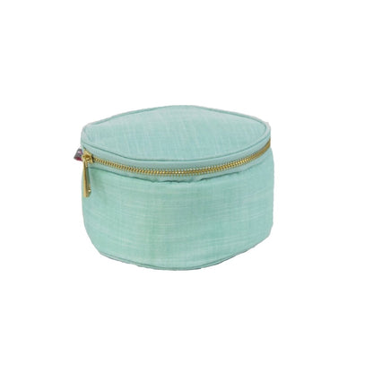Oh Mint! White Seersucker 6" Jewelry/Cosmetic Bag | CeCe's Home & Gifts