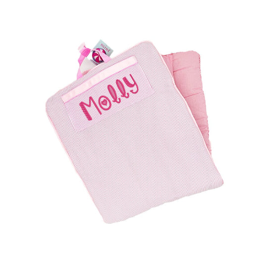 Oh Mint! Pink Seersucker Nap Roll - CeCe's Home & Gifts