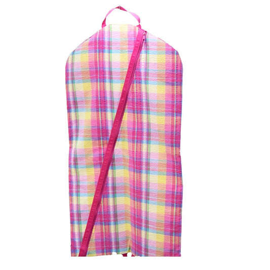 Oh Mint! Popsicle Plaid Seersucker Hanging Garment Bag - CeCe's Home & Gifts