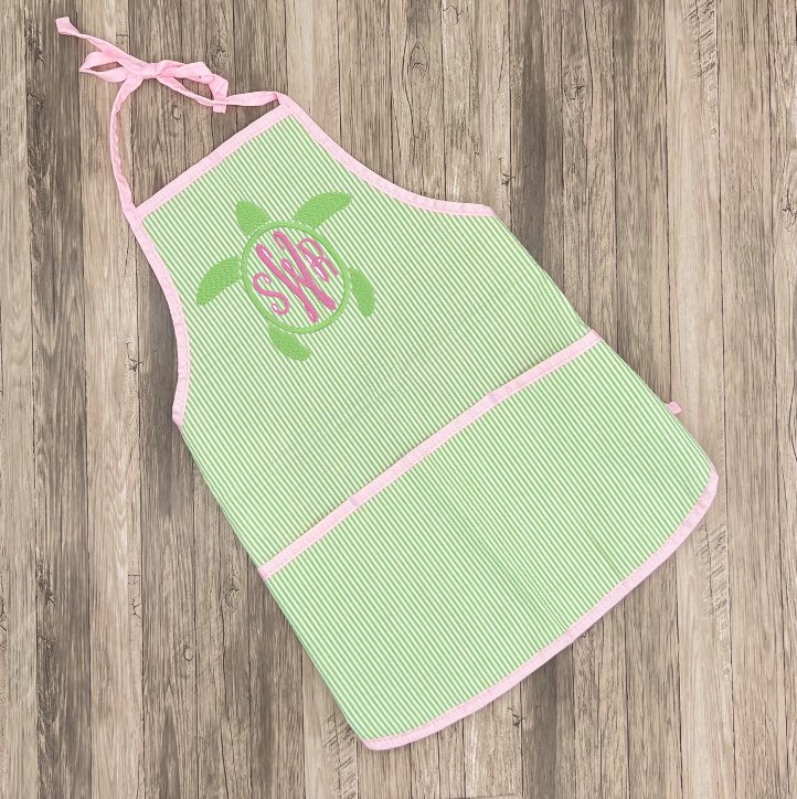 Oh Mint! Sweet Pea Seersucker Art Smock/Apron for Kids - CeCe's Home & Gifts