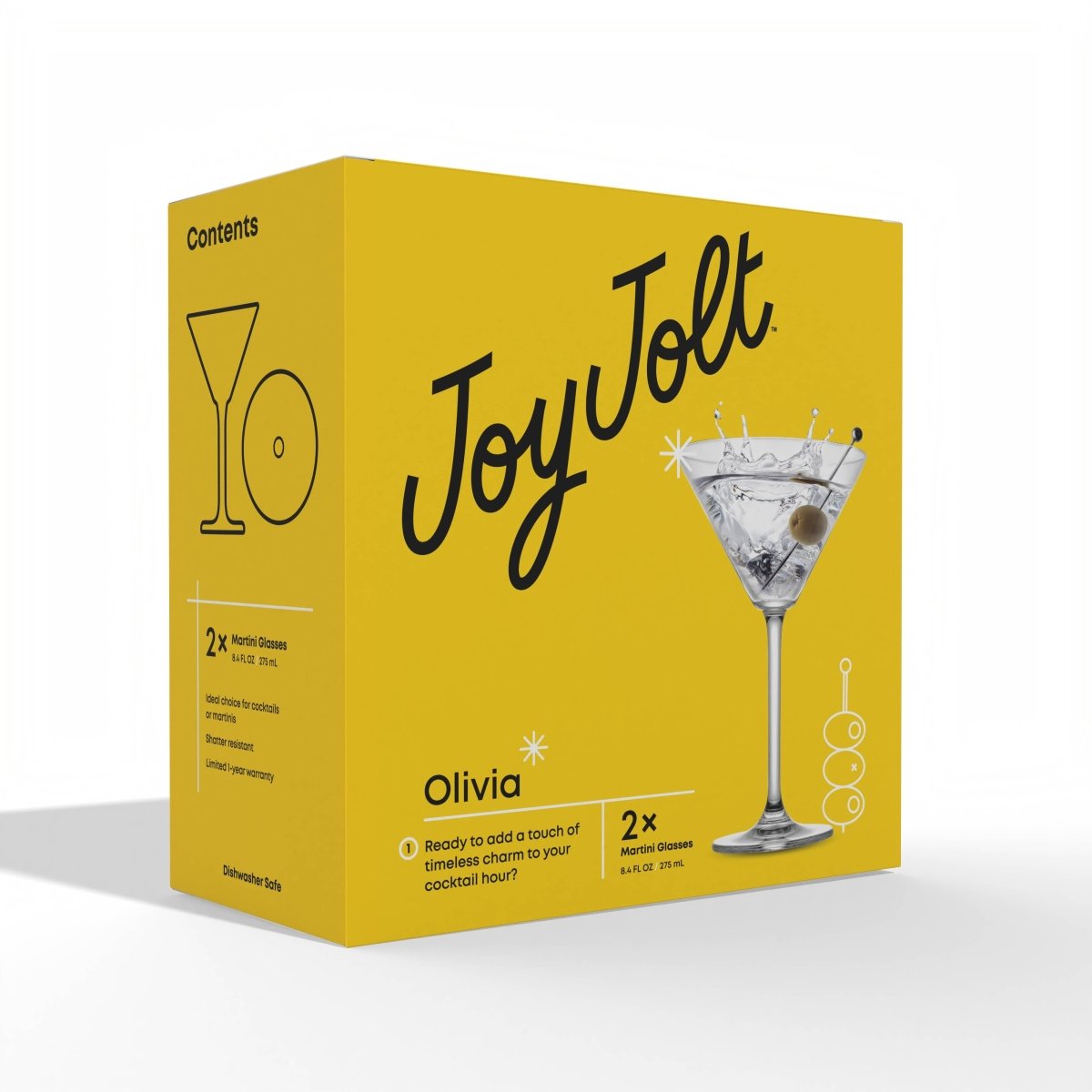JoyJolt Olivia Stemmed Crystal Martini Glasses-Set of 2 | CeCe's Home & Gifts