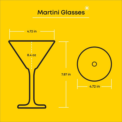 JoyJolt Olivia Stemmed Crystal Martini Glasses-Set of 2 | CeCe's Home & Gifts