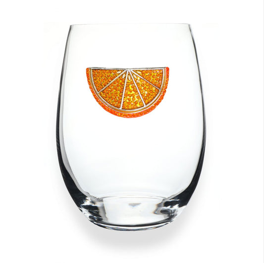 Orange Slice Jeweled Stemless Glassware - CeCe's Home & Gifts