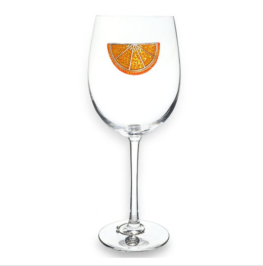 Orange Slice Jeweled Stemmed Glassware - CeCe's Home & Gifts