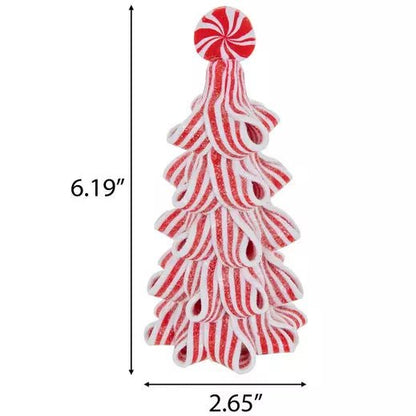 Mud Pie Peppermint Candy Stripe Tree Light-Up Sitter | CeCe's Home & Gifts