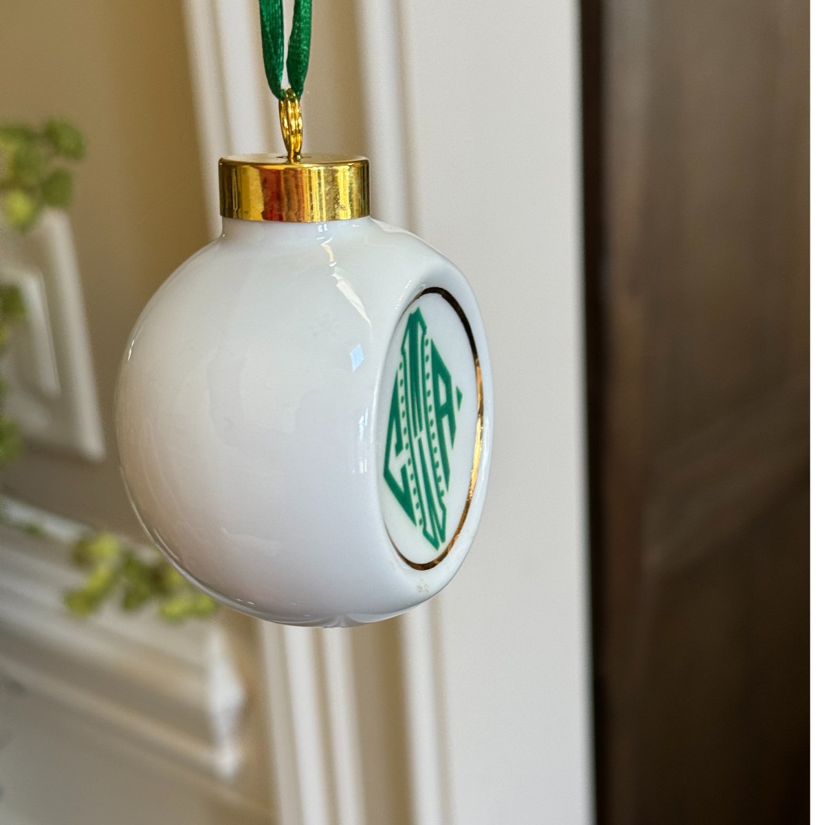 Personalized Cream & Gold Porcelain Ornament - CeCe's Home & Gifts