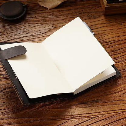 Monograms by CeCe Personalized Dark Brown Leather Refillable Journal | CeCe's Home & Gifts