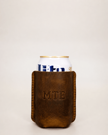 Lindy Leather Personalized Hand-Sewn Leather Can Coolie | CeCe's Home & Gifts