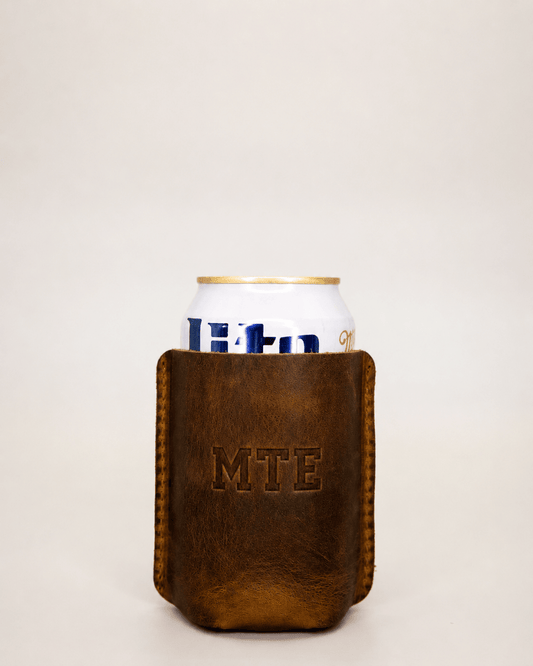 Lindy Leather Personalized Hand-Sewn Leather Can Coolie | CeCe's Home & Gifts