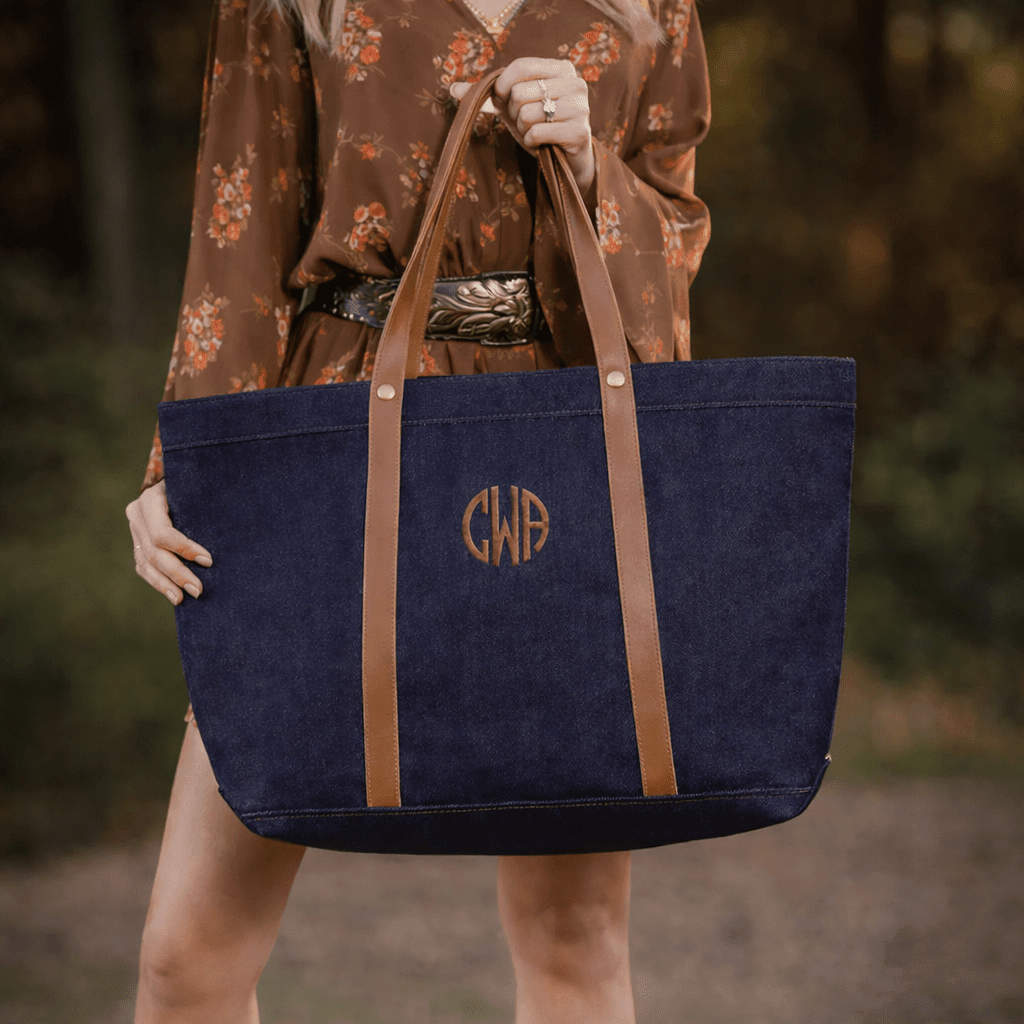 CB Station Personalized Heritage Denim Weekender | CeCe's Home & Gifts