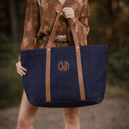 CB Station Personalized Heritage Denim Weekender | CeCe's Home & Gifts