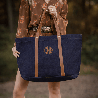 CB Station Personalized Heritage Denim Weekender | CeCe's Home & Gifts