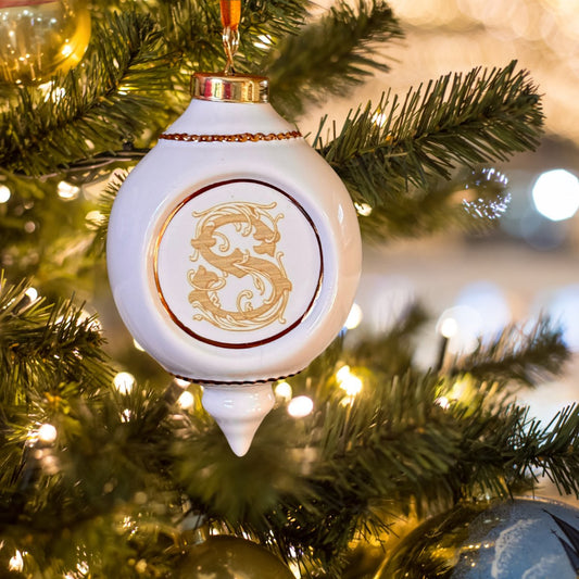 Maryland China Personalized Victorian Cream & Gold Porcelain Ornament | CeCe's Home & Gifts