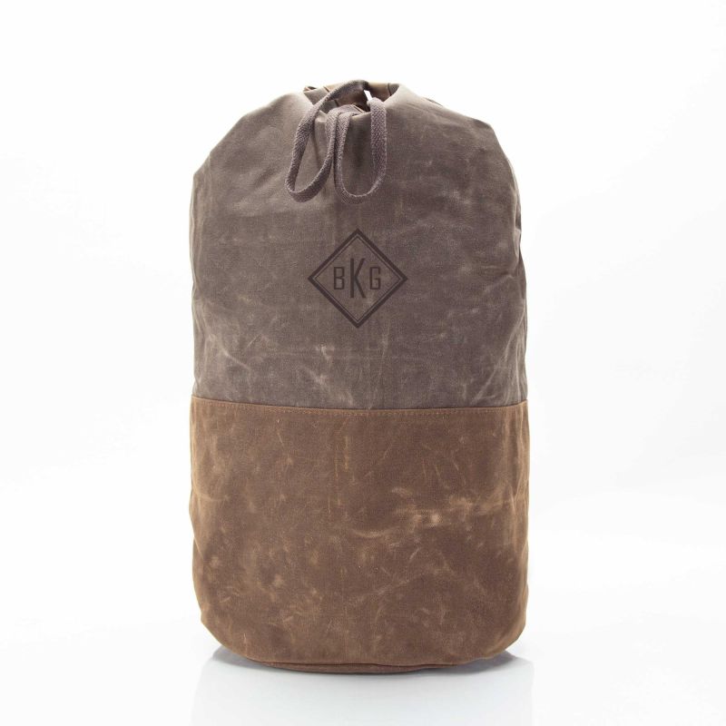 CB Station Personalized Waxed Canvas Laundry Duffel | CeCe's Home & Gifts