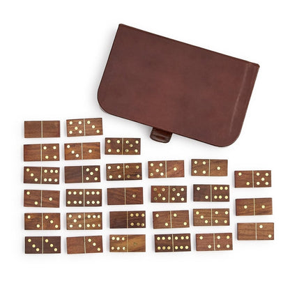 Two's Company Personalized Wooden Domino Set with Leather Case | CeCe's Home & Gifts