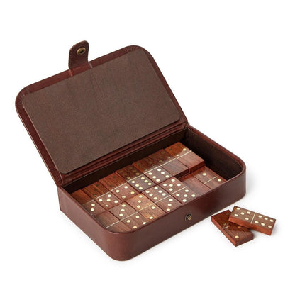 Two's Company Personalized Wooden Domino Set with Leather Case | CeCe's Home & Gifts