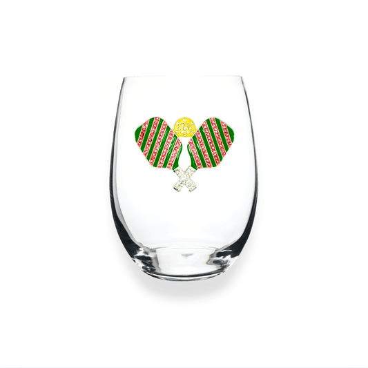 The Queens' Jewels Pickleball Jeweled Stemless Glassware | CeCe's Home & Gifts