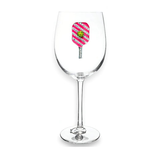 The Queens' Jewels Pickleball Jeweled Stemmed Glassware | CeCe's Home & Gifts