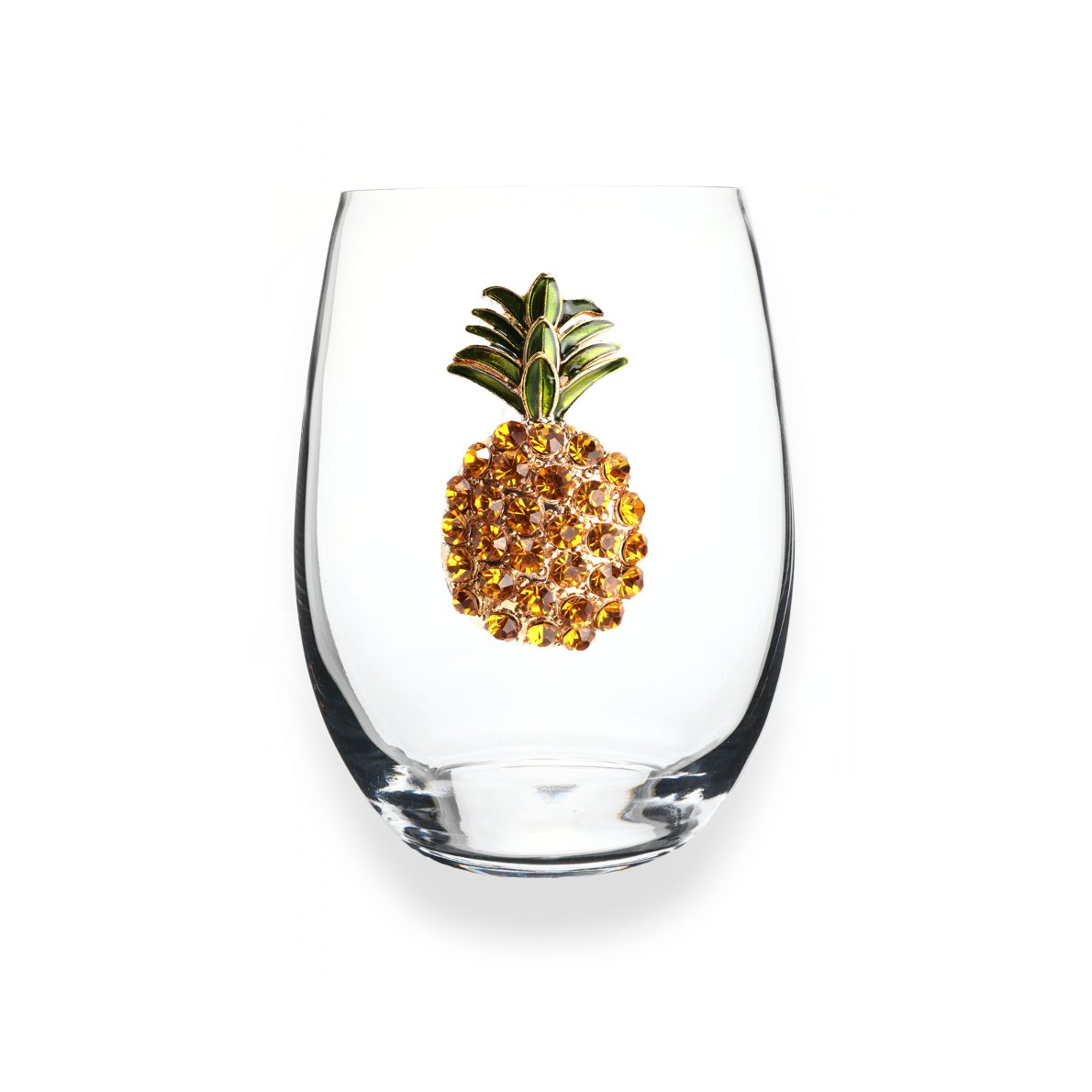 The Queens' Jewels Pineapple Jeweled Stemless Glassware | CeCe's Home & Gifts