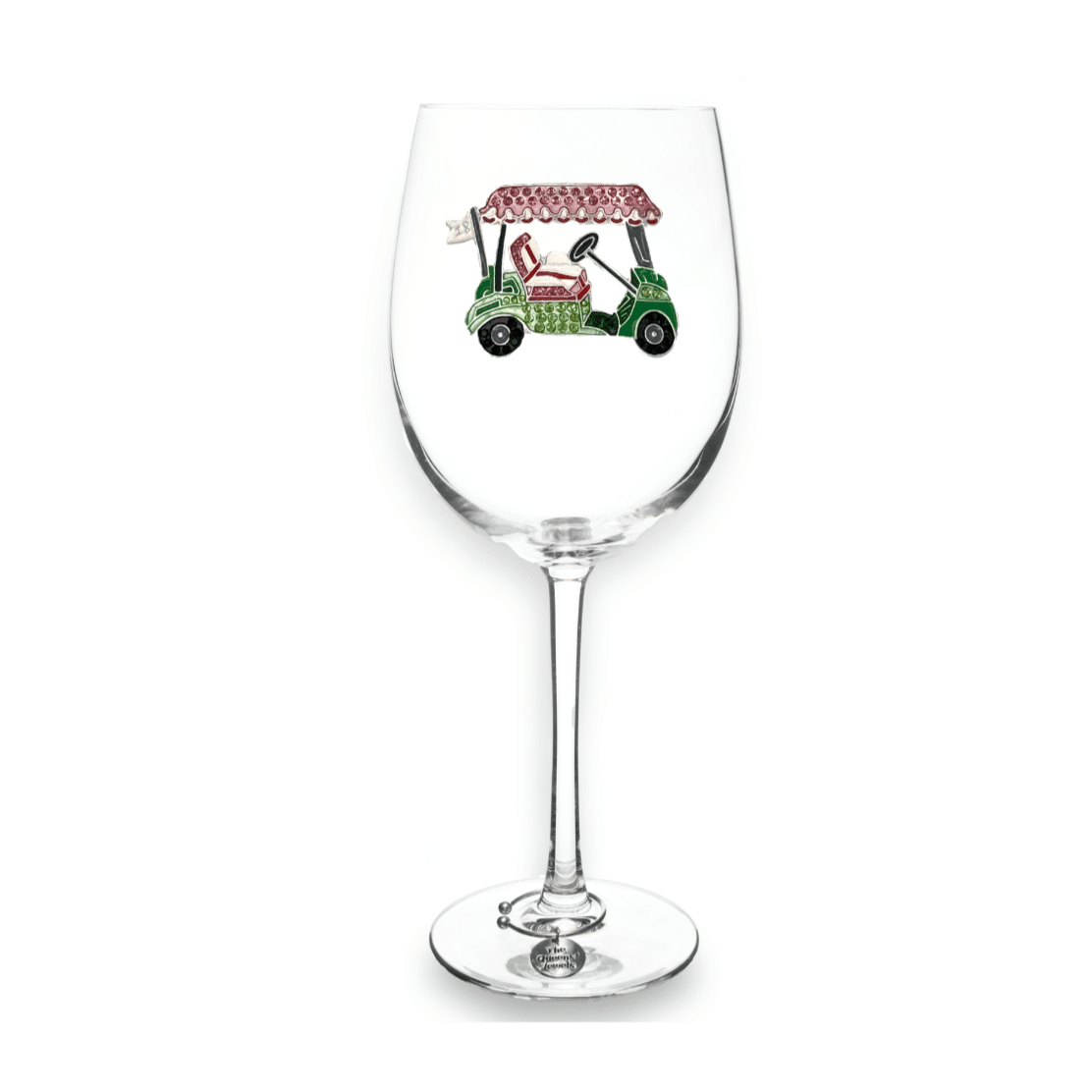 The Queens' Jewels Pink Golf Cart Jeweled Stemmed Glass | CeCe's Home & Gifts