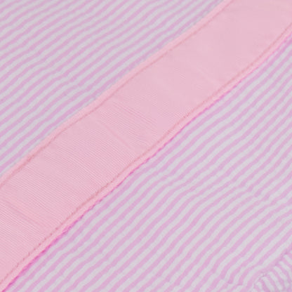 Monogrammed Pink Stripe Seersucker Train Case