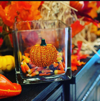 The Queens' Jewels Pumpkin Jeweled Decorative Bowl - 4x4 | CeCe's Home & Gifts