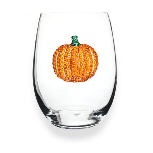 Pumpkin Jeweled Stemless Glassware - CeCe's Home & Gifts