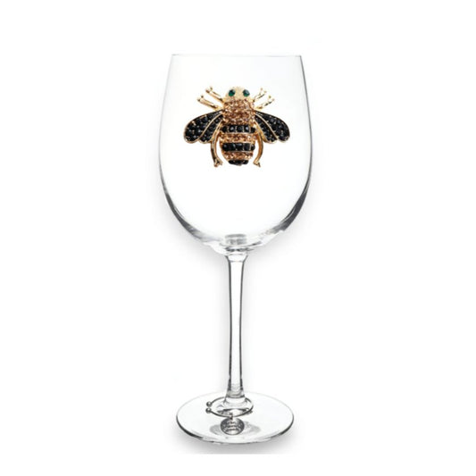 The Queens' Jewels Queen Bee Jeweled Stemmed Glass | CeCe's Home & Gifts