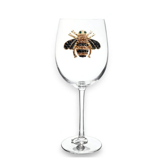 Queen Bee Jeweled Stemmed Glass - CeCe's Home & Gifts