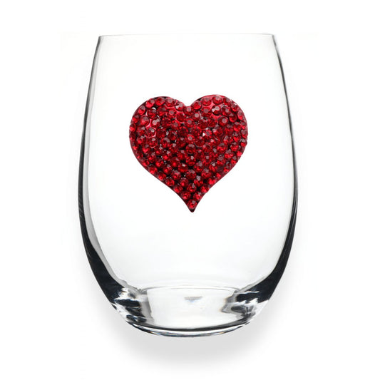 Red Heart Jeweled Stemless Glassware - CeCe's Home & Gifts