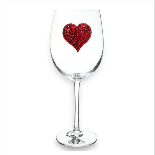 Red Heart Jeweled Stemmed Glassware - CeCe's Home & Gifts