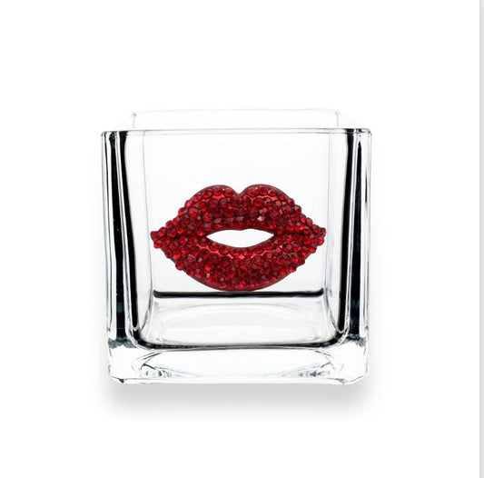 Red Lips Jeweled Decorative Glass Bowl - CeCe's Home & Gifts