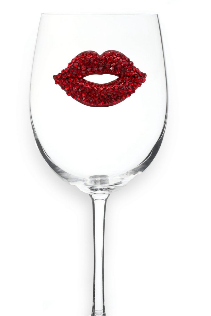 Red Lips Jeweled Stemmed Glassware - CeCe's Home & Gifts