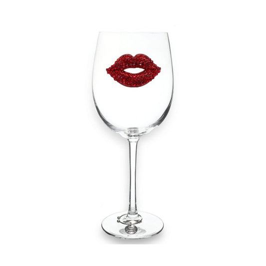 Red Lips Jeweled Stemmed Glassware - CeCe's Home & Gifts