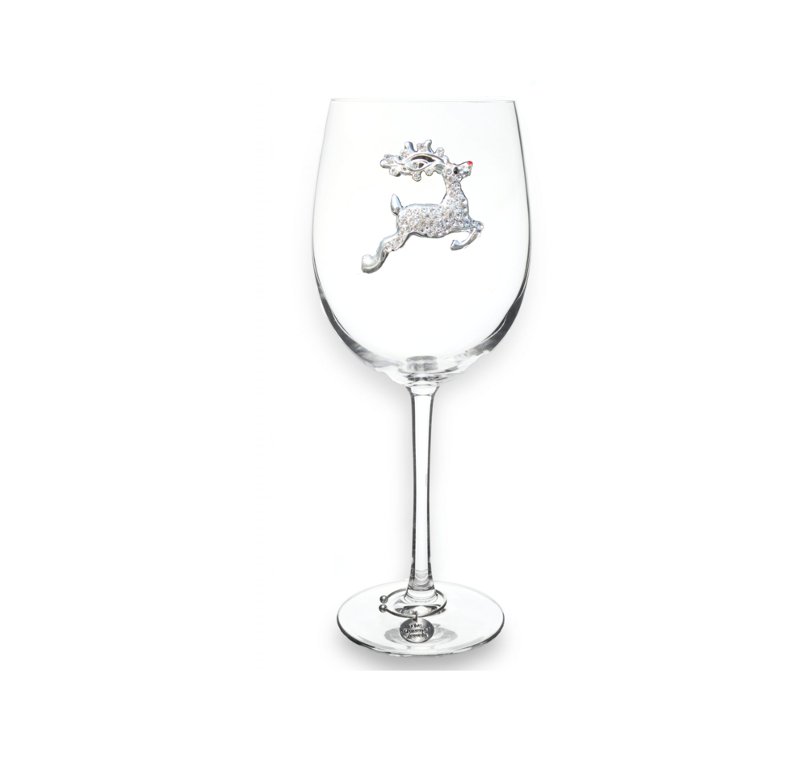 The Queens' Jewels Reindeer Jeweled Stemmed Glassware | CeCe's Home & Gifts