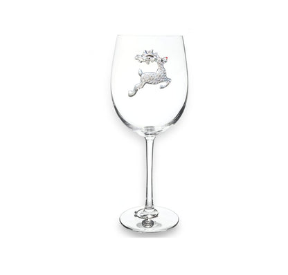 The Queens' Jewels Reindeer Jeweled Stemmed Glassware | CeCe's Home & Gifts