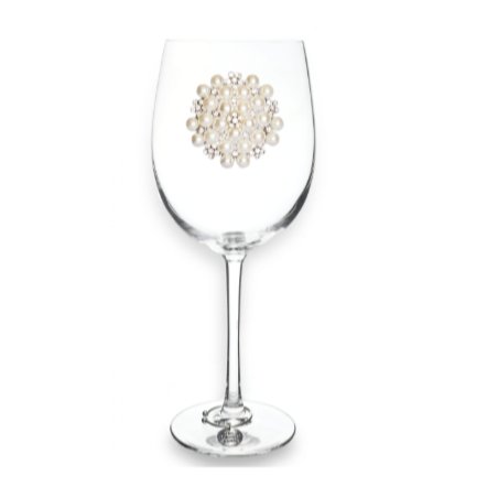 Round Pearl Jeweled Stemmed Glassware - CeCe's Home & Gifts