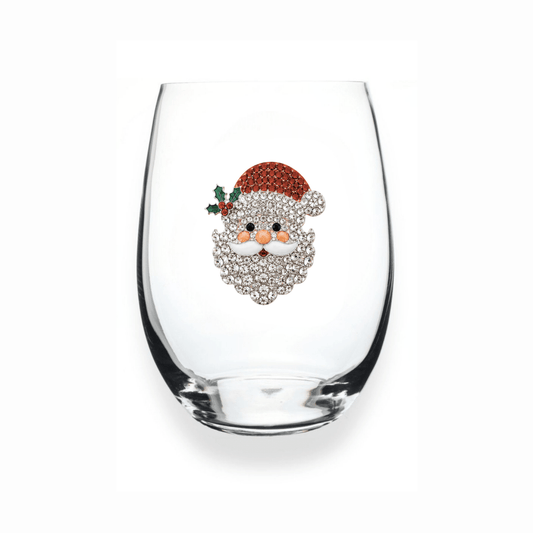 The Queens' Jewels Santa Jeweled Stemless Glassware | CeCe's Home & Gifts