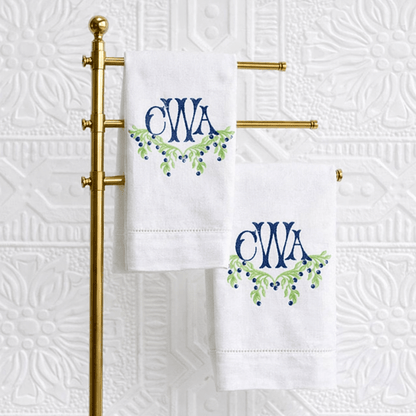 Design by Shuler Studio Savannah Monogrammed 100% Linen Tea Towel - 2 Colors | CeCe's Home & Gifts