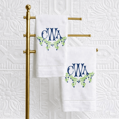 Design by Shuler Studio Savannah Monogrammed 100% Linen Tea Towel - 2 Colors | CeCe's Home & Gifts
