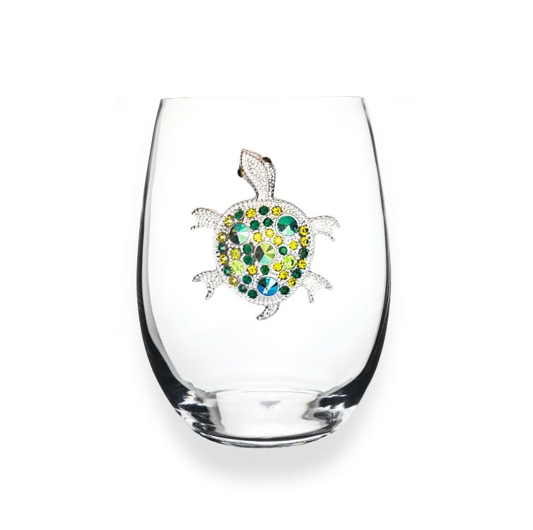 The Queens' Jewels Sea Turtle Jeweled Stemless Glass | CeCe's Home & Gifts