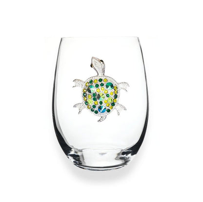 The Queens' Jewels Sea Turtle Jeweled Stemless Glass | CeCe's Home & Gifts