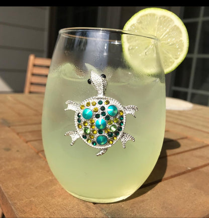 The Queens' Jewels Sea Turtle Jeweled Stemless Glass | CeCe's Home & Gifts