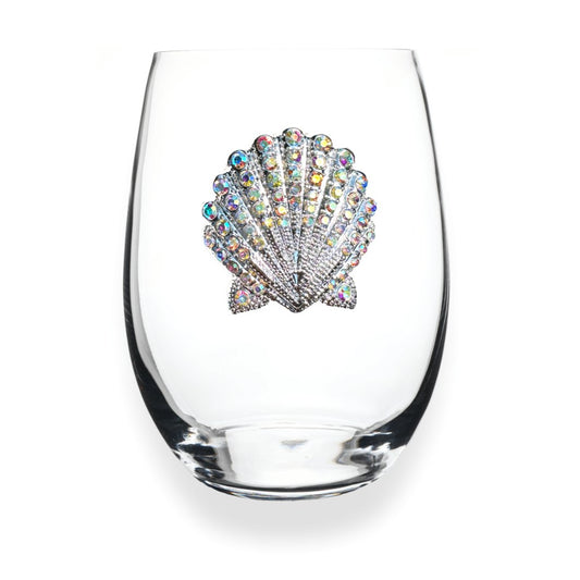 Seashell Jeweled Stemless Glassware - CeCe's Home & Gifts