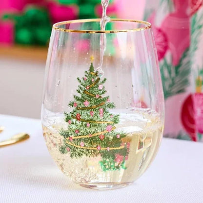 Mary Square Rosy Woodlands Rhinestone Glassware