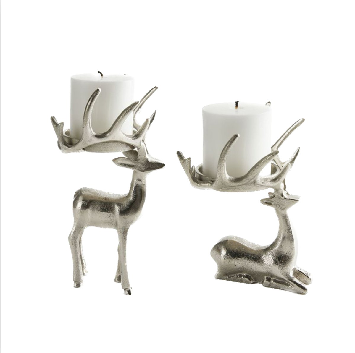 Sitting Reindeer Pillar Candle Holder - CeCe's Home & Gifts