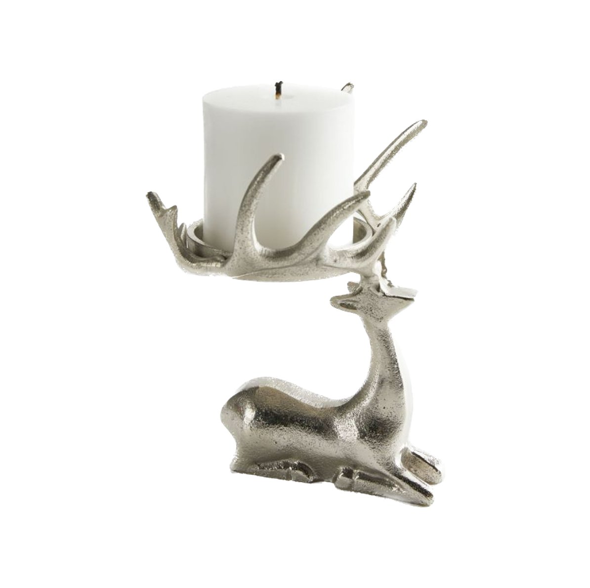 Tableau Sitting Reindeer Pillar Candle Holder | CeCe's Home & Gifts